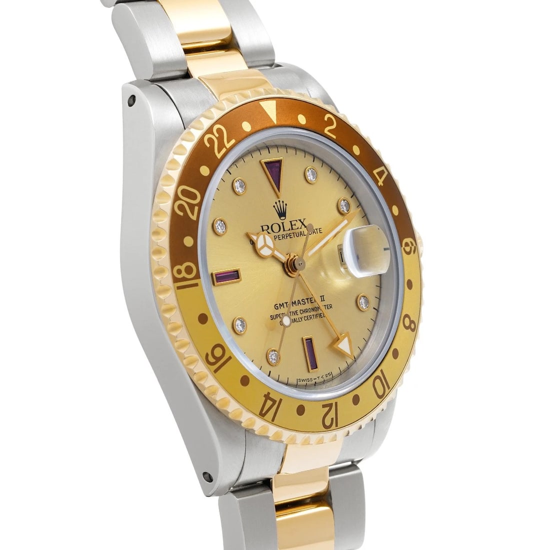 ROLEX CHAMPAGNE DIAMOND RUBY WATCH - 3