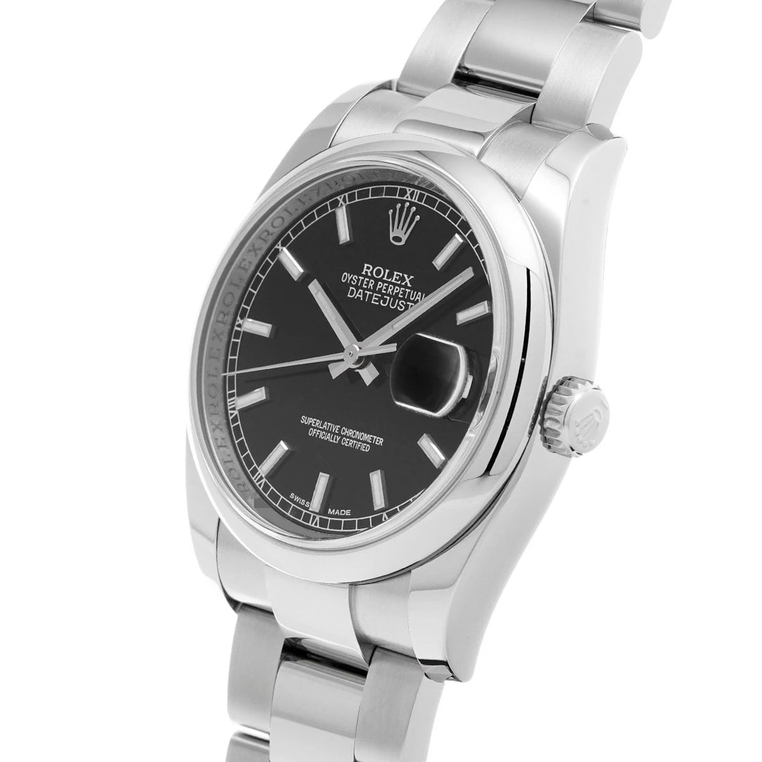 ROLEX DATEJUST BLACK WATCH - 2