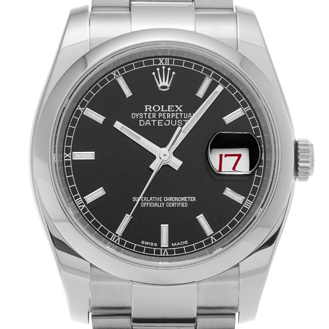 ROLEX DATEJUST BLACK WATCH - 4