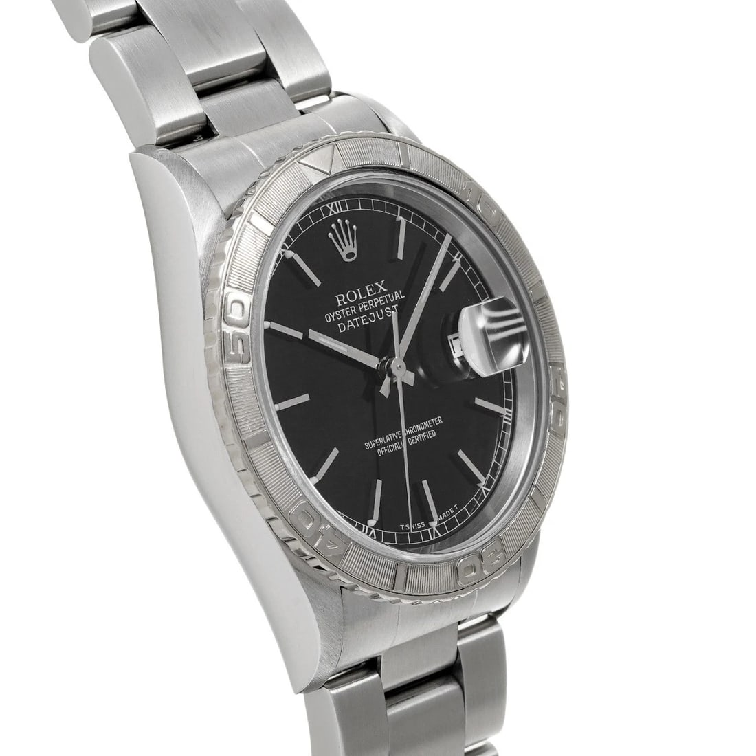 ROLEX DATEJUST BLACK WATCH - 3