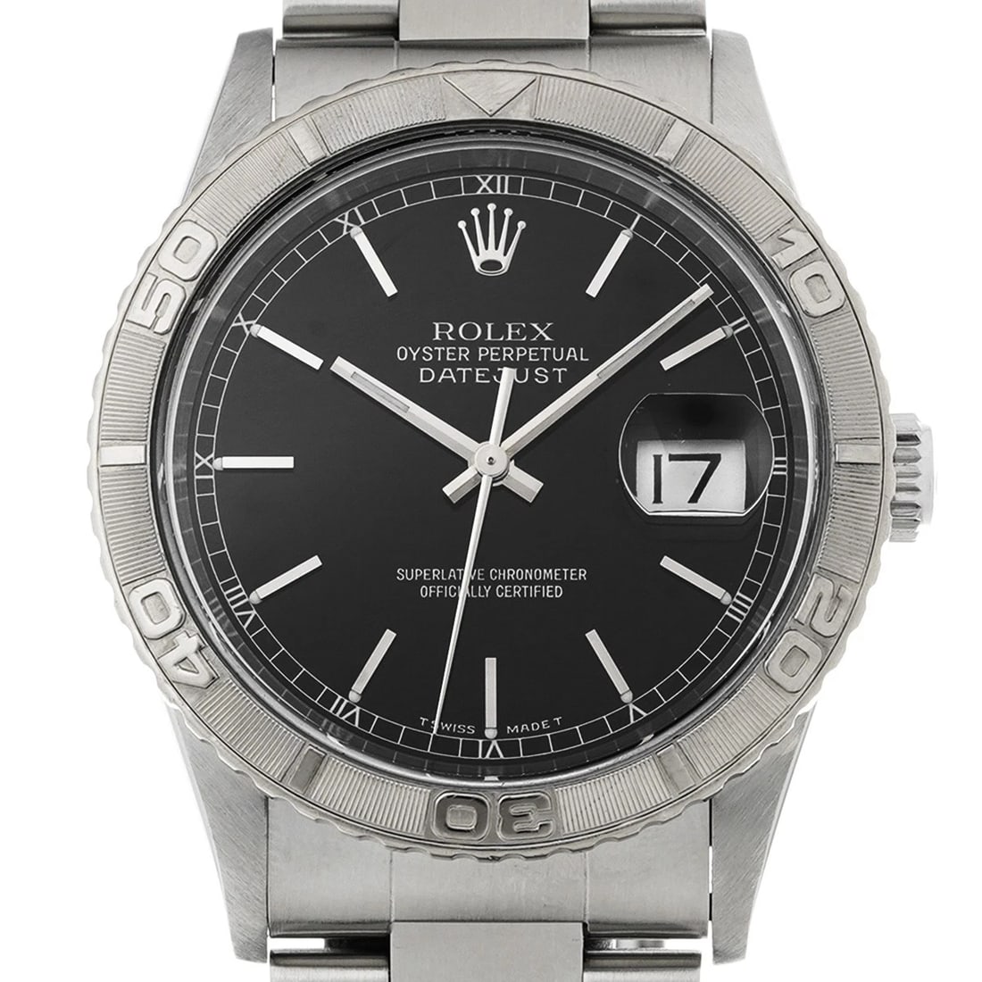 ROLEX DATEJUST BLACK WATCH - 4