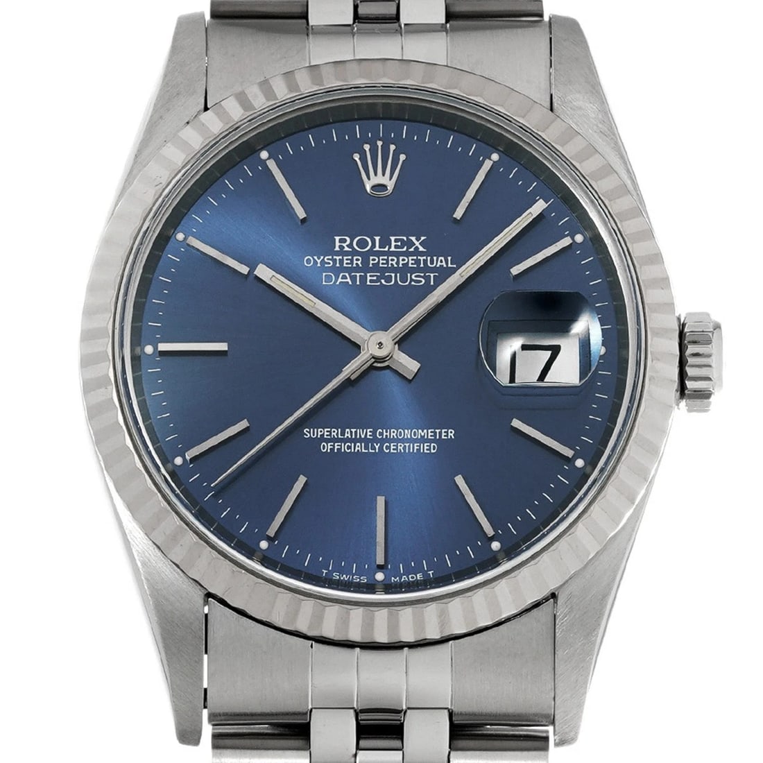 ROLEX DATEJUST BLUE WATCH - 4