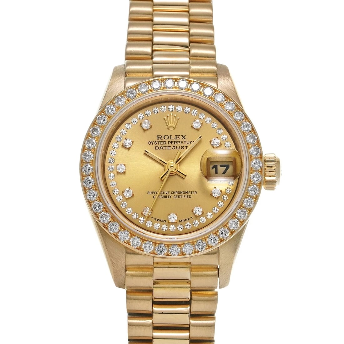 ROLEX DATEJUST CHAMPAGNE DIAMOND WATCH (1 of 4)