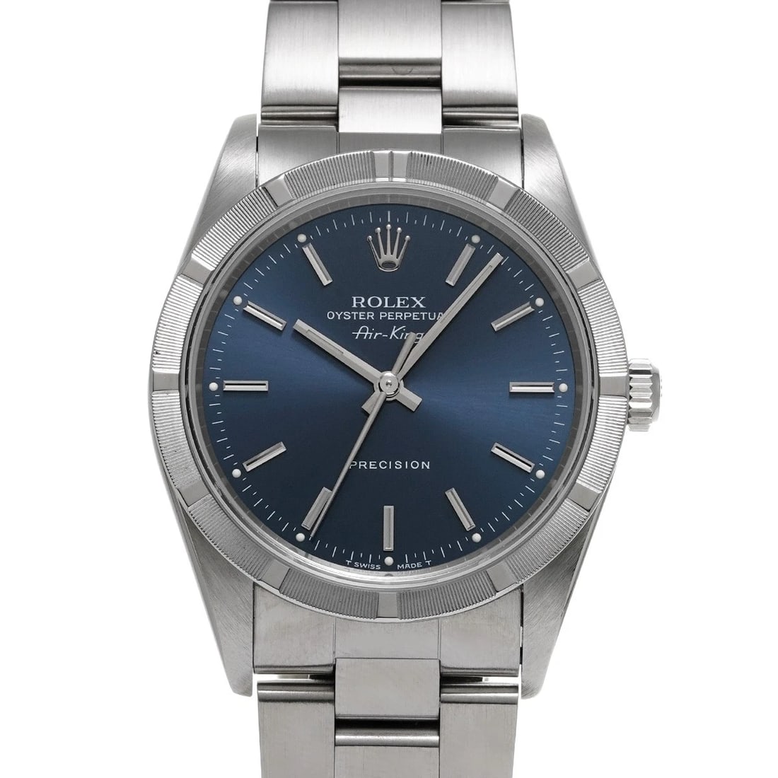 ROLEX AIR KING BLUE WATCH: ROLEX Air King blue Watch Brand: ROLEX Type: Wristwatch Material: Band Material Stainless steel, Case Material Stainless steel Color: Dial Color blue Size: ??Case? H/about 34mm W/about 34mm