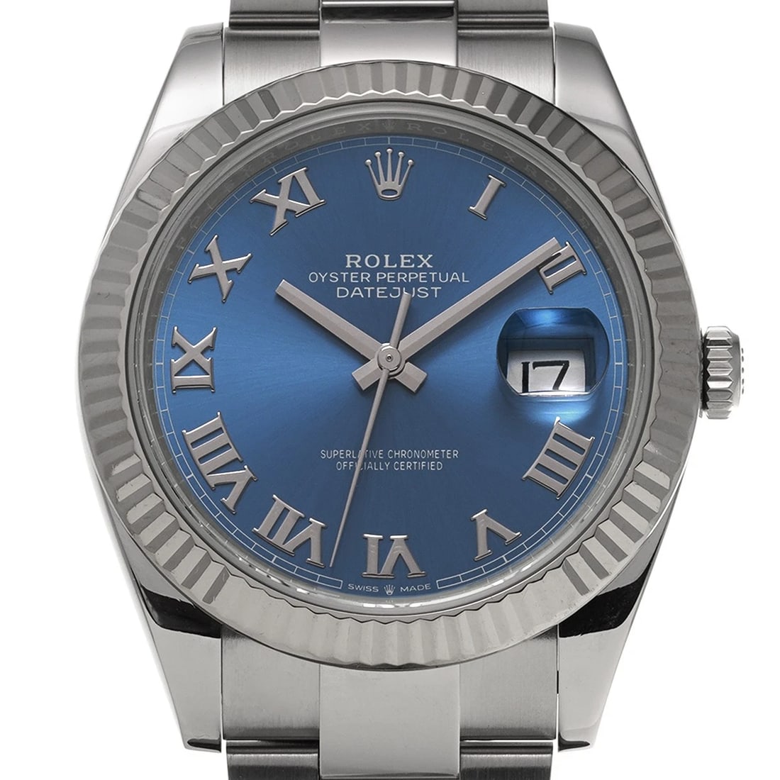 ROLEX DATEJUST BLUE WATCH - 4