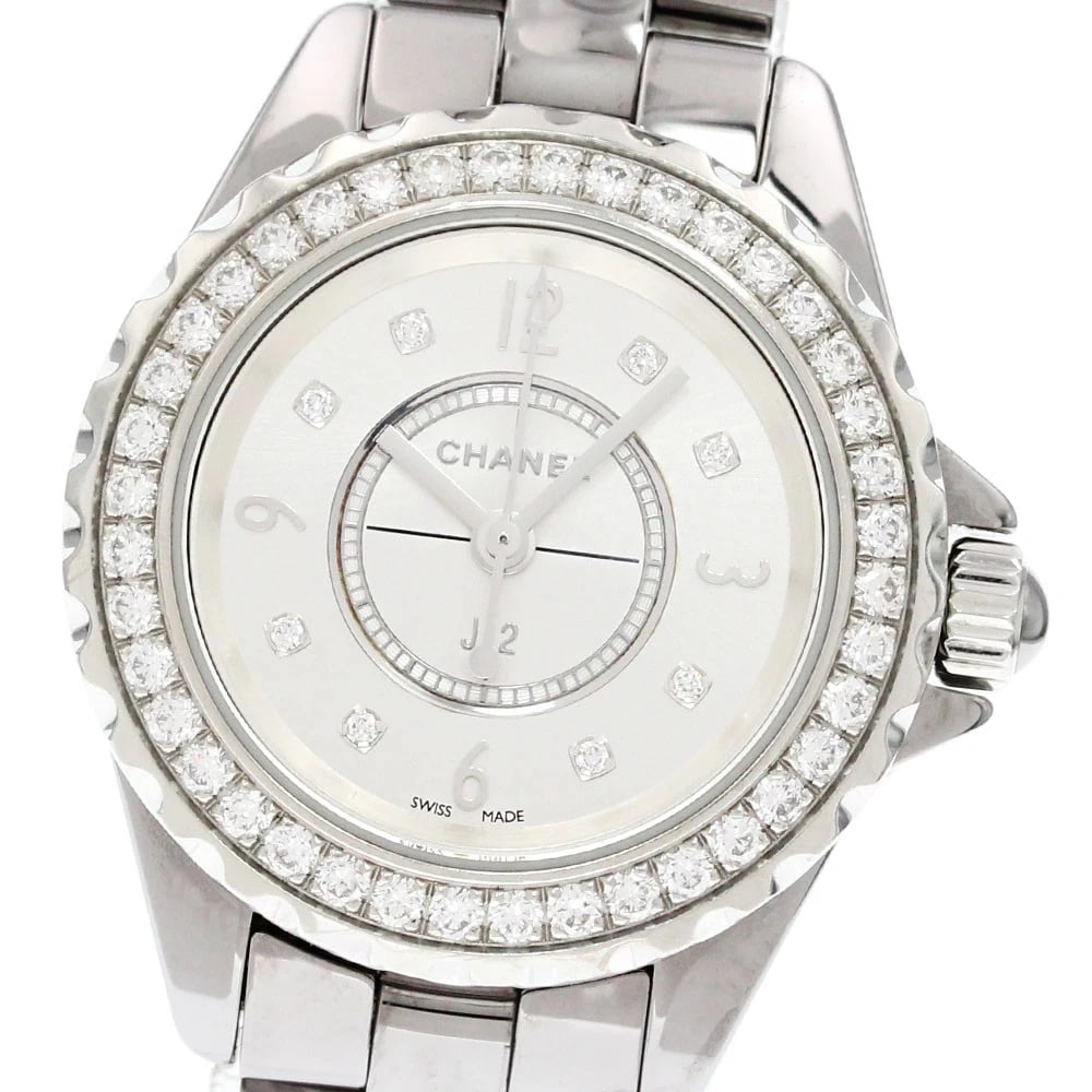 CHANEL J12 CHROMATIC DIAMOND BEZEL SILVER WATCH: CHANEL J12 Chromatic Diamond Bezel Silver Watch Brand: CHANEL Type: Wristwatch Material: Band Material Titanium / ceramic, Case Material Titanium / ceramic Color: Band Color Silver, Dial Color