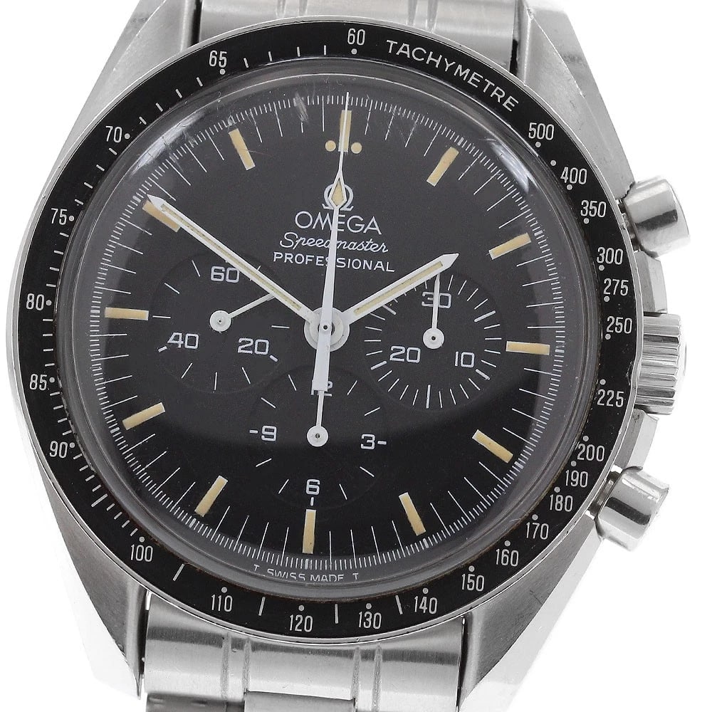 OMEGA SPEEDMASTER WATCH WATCH: OMEGA Speedmaster Watch Watch Brand: OMEGA Type: Wristwatch Material: Band Material Stainless Steel, Case Material Stainless Steel Color: Band Color Silver, Dial Color black, Case Color Silver Siz