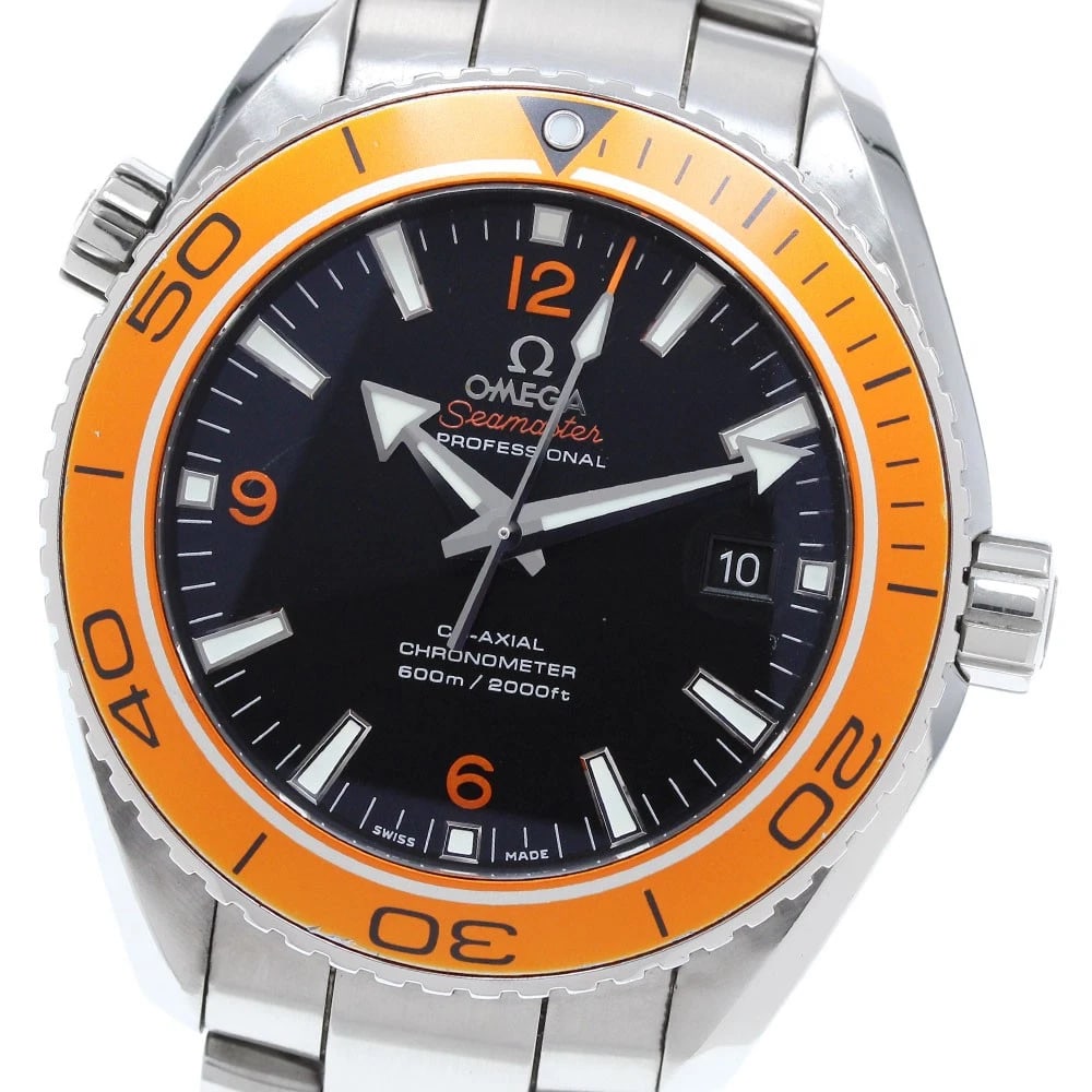 OMEGA SEAMASTER PLANET OCEAN WATCH: OMEGA Seamaster Planet Ocean Watch Brand: OMEGA Type: Wristwatch Material: Band Material Stainless Steel, Case Material Stainless Steel Color: Band Color Silver, Dial Color black, Case Color