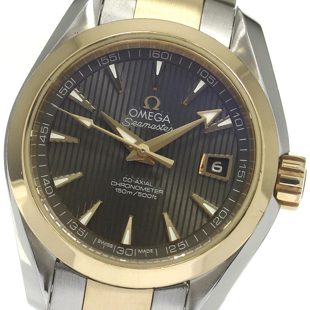 OMEGA SEAMASTER AQUA TERRA K18YG WATCH: OMEGA Seamaster Aqua Terra K18YG Watch Brand: OMEGA Type: Wristwatch Material: Band Material Stainless Steel/18KYG, Case Material Stainless Steel/18KYG Color: Band Color Gold / Silver, Dial