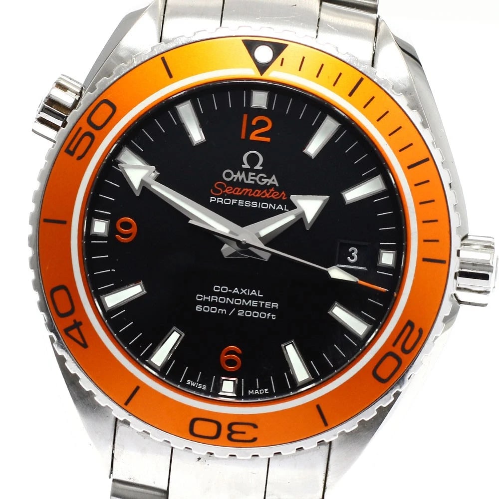 OMEGA SEAMASTER PLANET OCEAN WATCH: OMEGA Seamaster Planet Ocean Watch Brand: OMEGA Type: Wristwatch Material: Band Material Stainless Steel, Case Material Stainless Steel Color: Band Color Silver, Dial Color black, Case Color