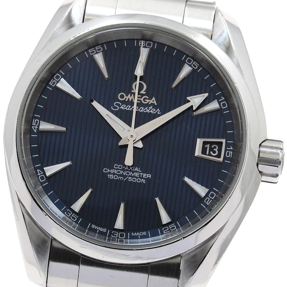 OMEGA SEAMASTER AQUA TERRA CO AXIAL WATCH: OMEGA Seamaster Aqua Terra Co Axial Watch Brand: OMEGA Type: Wristwatch Material: Band Material Stainless Steel, Case Material Stainless Steel Color: Band Color Silver, Dial Color Navy, Case