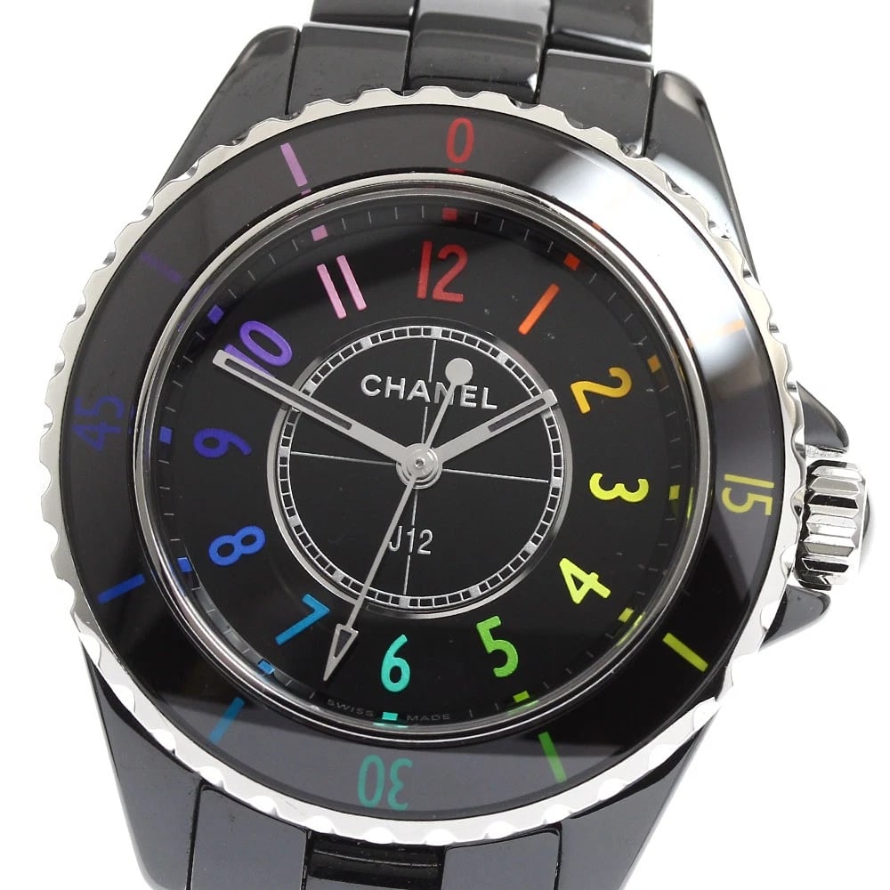 CHANEL J12 ELECTRO BLACK CERAMIC WATCH: CHANEL J12 electro Black ceramic Watch Brand: CHANEL Type: Wristwatch Material: Band Material ceramic, Case Material ceramic Color: Band Color black, Dial Color black, Case Color black Size: