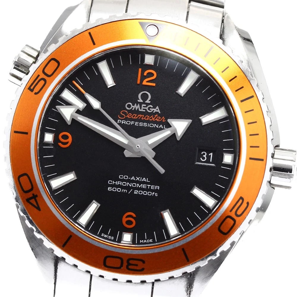 OMEGA SEAMASTER PLANET OCEAN WATCH: OMEGA Seamaster Planet Ocean Watch Brand: OMEGA Type: Wristwatch Material: Band Material Stainless Steel, Case Material Stainless Steel Color: Band Color Silver, Dial Color black, Case Color
