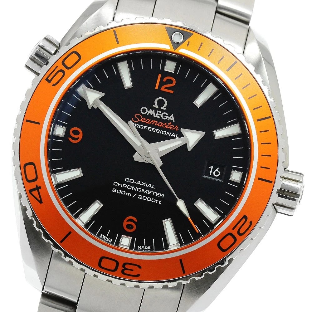 OMEGA SEAMASTER PLANET OCEAN WATCH: OMEGA Seamaster Planet Ocean Watch Brand: OMEGA Type: Wristwatch Material: Band Material Stainless Steel, Case Material Stainless Steel Color: Band Color Silver, Dial Color black, Case Color