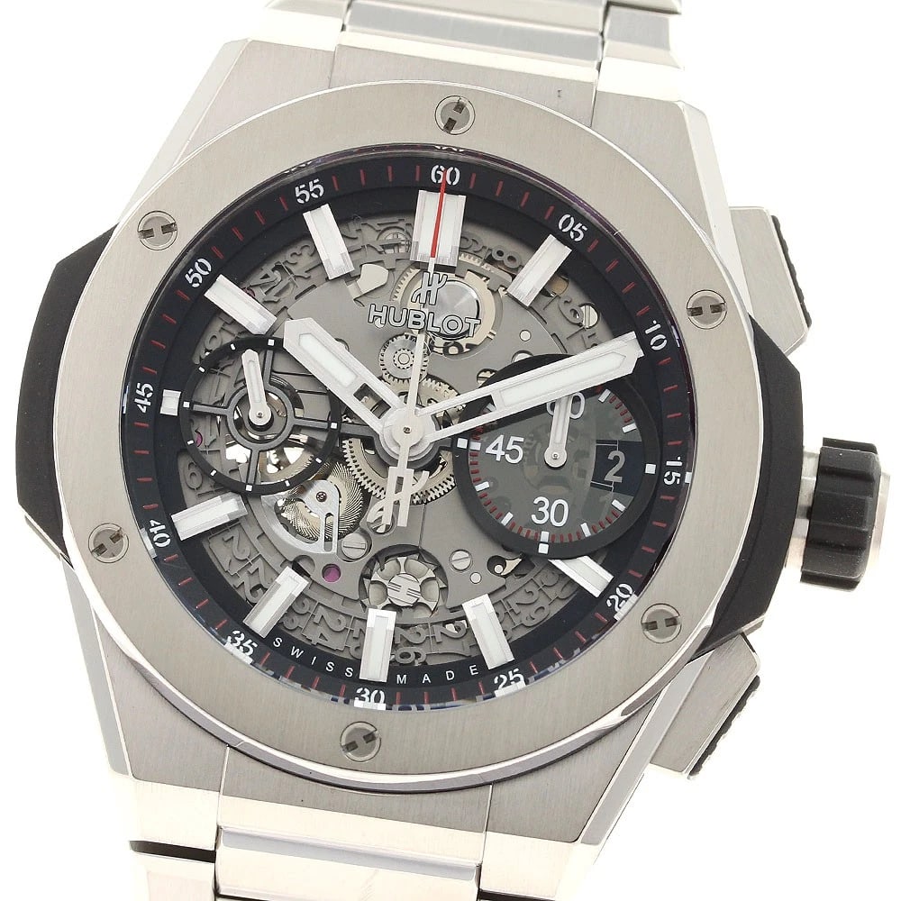 HUBLOT BIG BANG INTEGRAL TITANIUM CHRONOGRAPH WATCH: HUBLOT Big Bang Integral Titanium Chronograph Watch Brand: HUBLOT Type: Wristwatch Material: Band Material titanium, Case Material titanium Color: Band Color Silver, Dial Color skeleton, Case