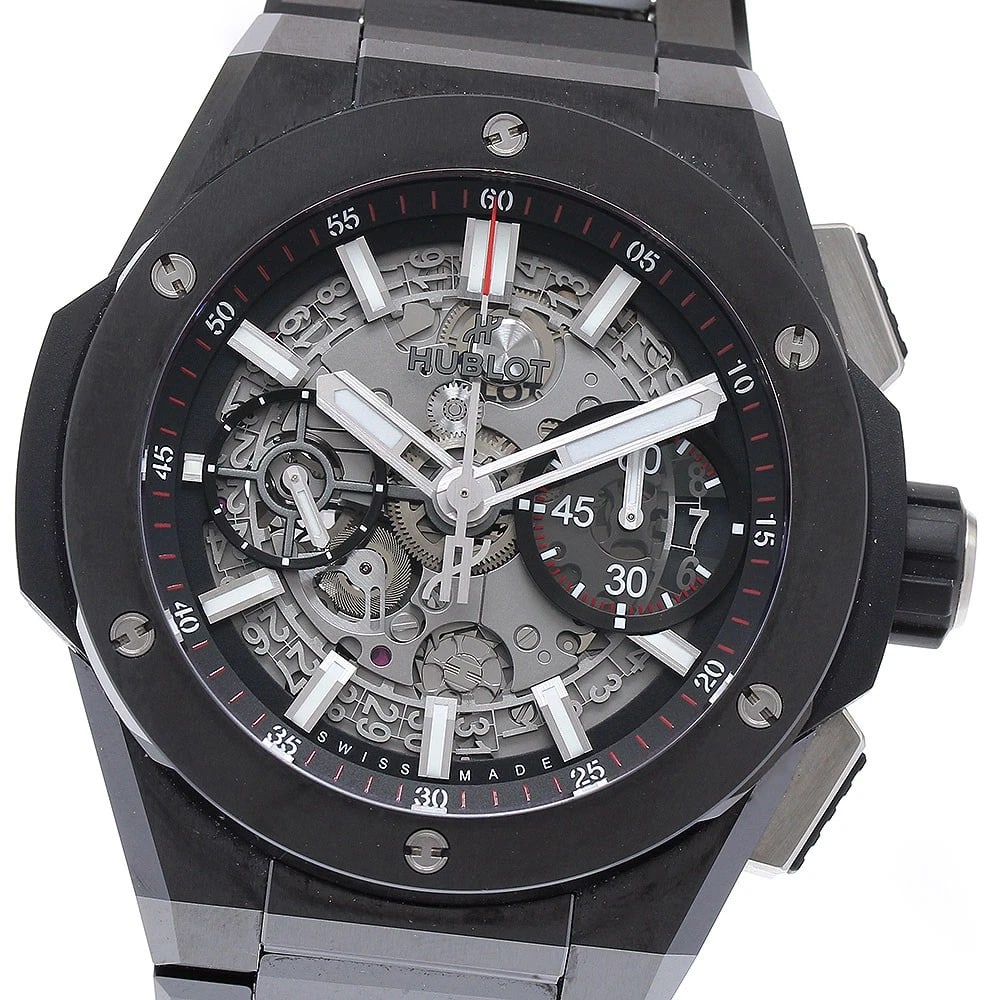 HUBLOT BIG BANG INTEGRATED BLACK WATCH: HUBLOT Big Bang Integrated Black Watch Brand: HUBLOT Type: Wristwatch Material: Band Material ceramic, Case Material ceramic Color: Band Color black, Dial Color skeleton, Case Color black 