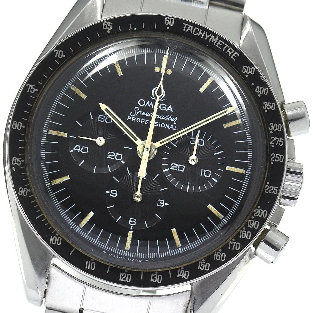 OMEGA SPEEDMASTER WATCH: OMEGA Speedmaster Watch Brand: OMEGA Type: Wristwatch Material: Band Material Stainless Steel, Case Material Stainless Steel Color: Band Color Silver, Dial Color black, Case Color Silver Size: Cas