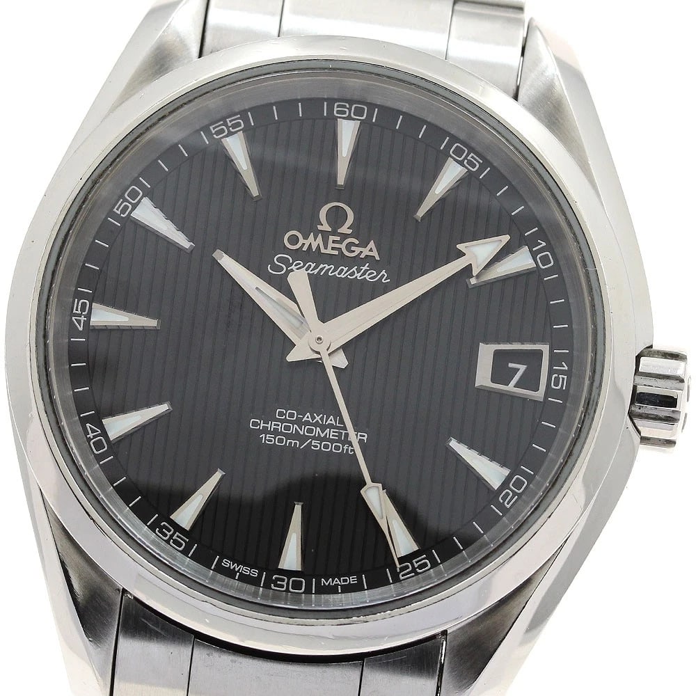 OMEGA SEAMASTER AQUA TERRA CO AXIAL WATCH: OMEGA Seamaster Aqua Terra Co Axial Watch Brand: OMEGA Type: Wristwatch Material: Band Material Stainless Steel, Case Material Stainless Steel Color: Band Color Silver, Dial Color black, Case