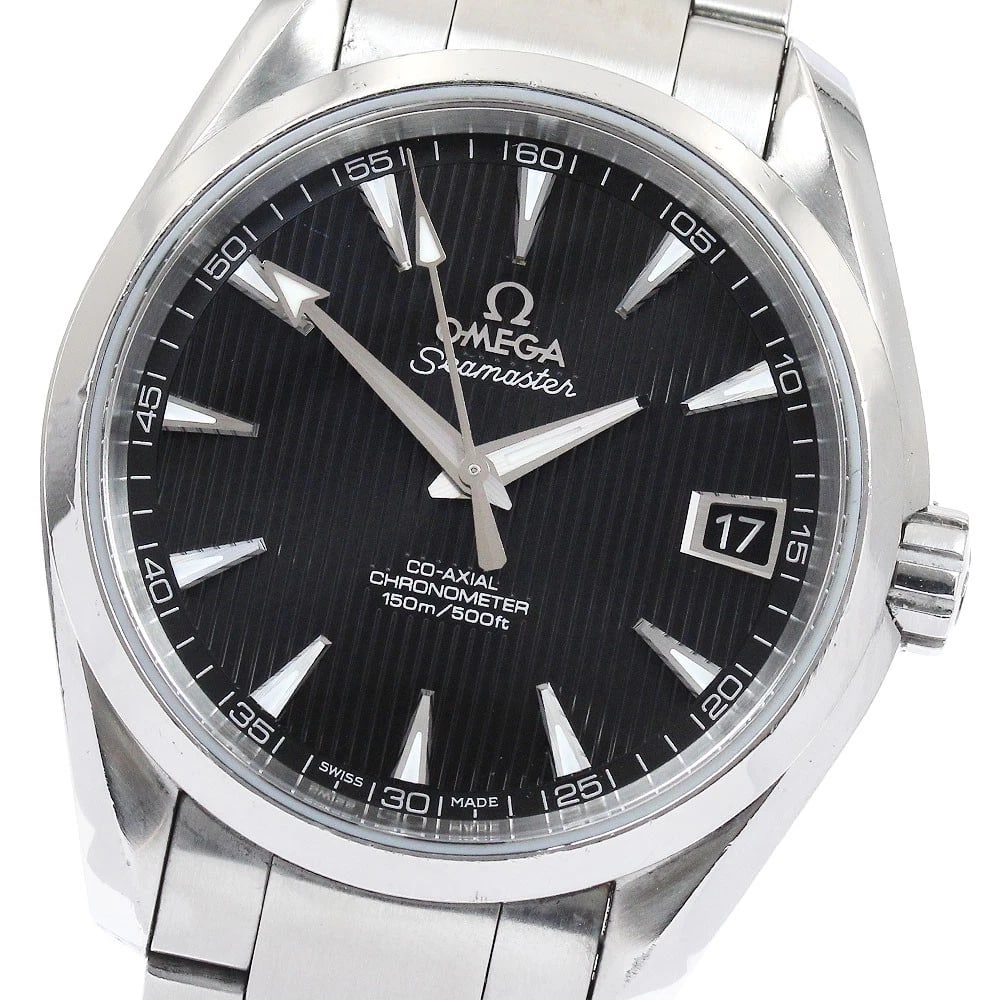 OMEGA SEAMASTER AQUA TERRA WATCH: OMEGA Seamaster Aqua Terra Watch Brand: OMEGA Type: Wristwatch Material: Band Material Stainless Steel, Case Material Stainless Steel Color: Band Color Silver, Dial Color black, Case Color