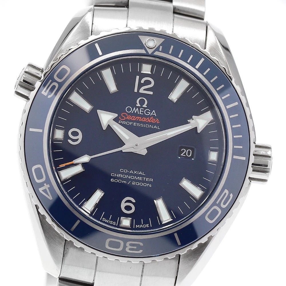 OMEGA SEAMASTER PLANET OCEAN WATCH: OMEGA Seamaster Planet Ocean Watch Brand: OMEGA Type: Wristwatch Material: Band Material titanium, Case Material titanium Color: Band Color Silver, Dial Color Navy, Case Color Silver Size: