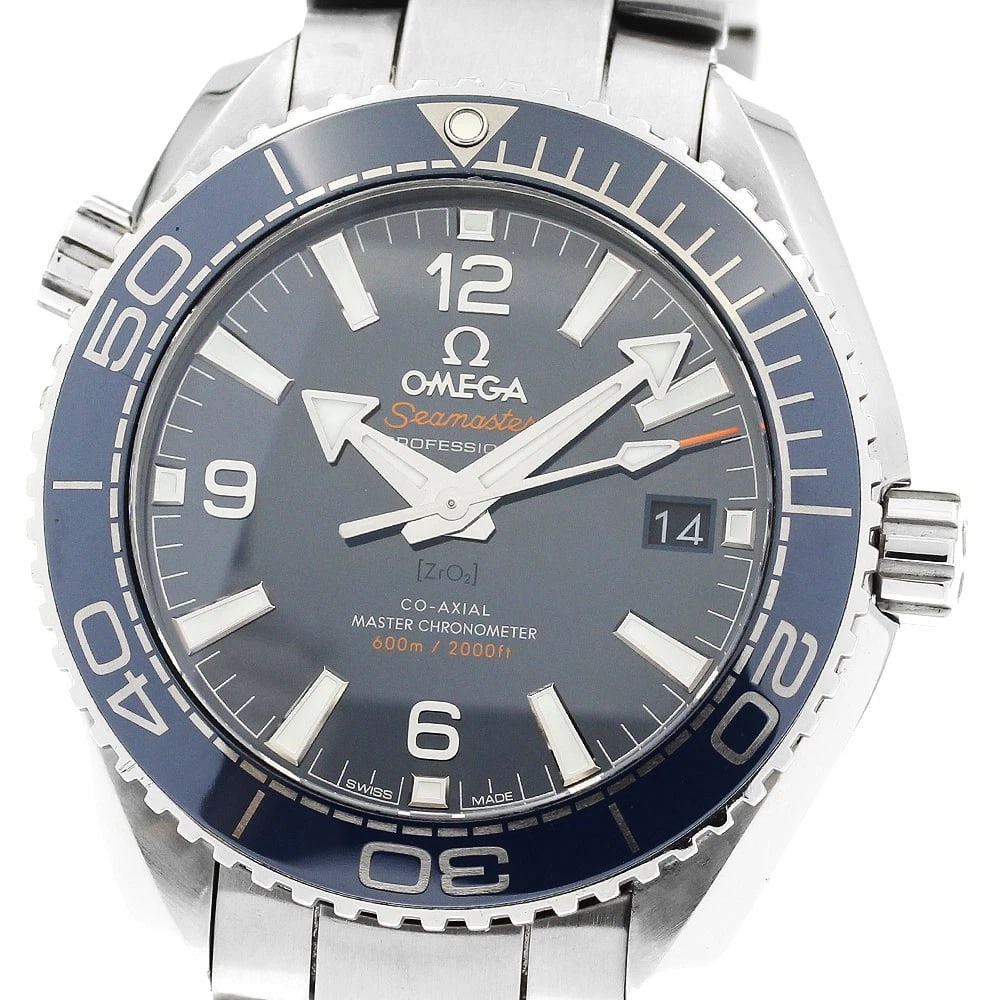 OMEGA SEAMASTER PLANET OCEAN CHRONOMETER WATCH: OMEGA Seamaster Planet Ocean chronometer Watch Brand: OMEGA Type: Wristwatch Material: Band Material Stainless Steel, Case Material Stainless Steel Color: Band Color Silver, Dial Color blue,