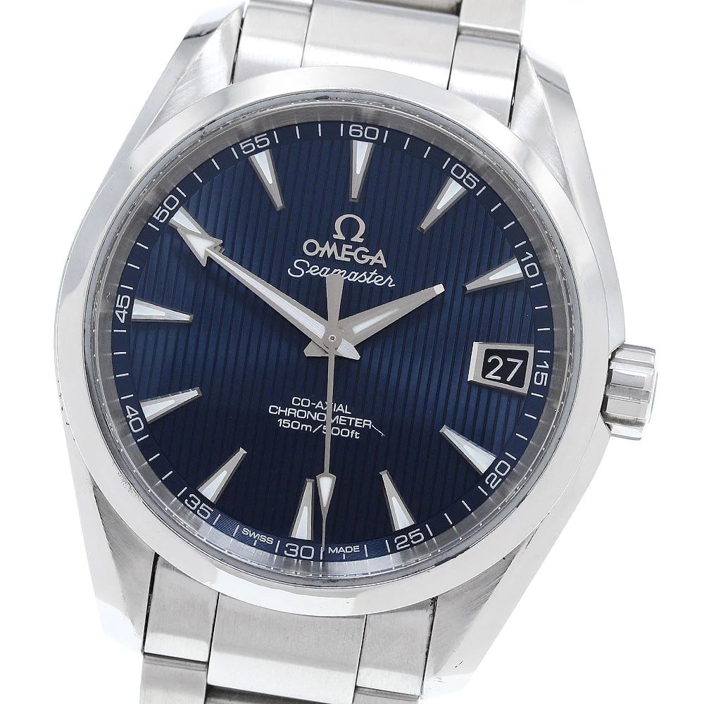 OMEGA SEAMASTER AQUA TERRA CO AXIAL WATCH: OMEGA Seamaster Aqua Terra Co Axial Watch Brand: OMEGA Type: Wristwatch Material: Band Material Stainless Steel, Case Material Stainless Steel Color: Band Color Silver, Dial Color Navy, Case
