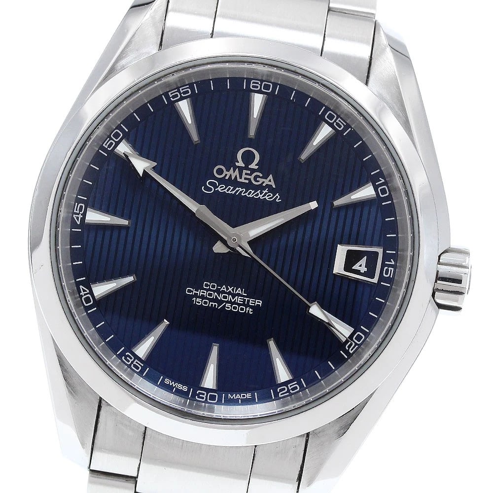 OMEGA SEAMASTER AQUA TERRA WATCH: OMEGA Seamaster Aqua Terra Watch Brand: OMEGA Type: Wristwatch Material: Band Material Stainless Steel, Case Material Stainless Steel Color: Band Color Silver, Dial Color Navy, Case Color
