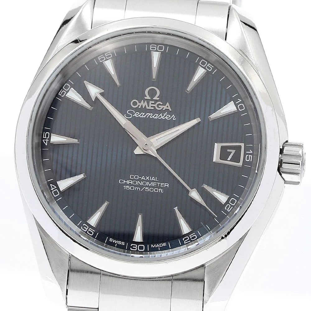 OMEGA SEAMASTER AQUA TERRA WATCH: OMEGA Seamaster Aqua Terra Watch Brand: OMEGA Type: Wristwatch Material: Band Material Stainless Steel, Case Material Stainless Steel Color: Band Color Silver, Dial Color Navy, Case Color