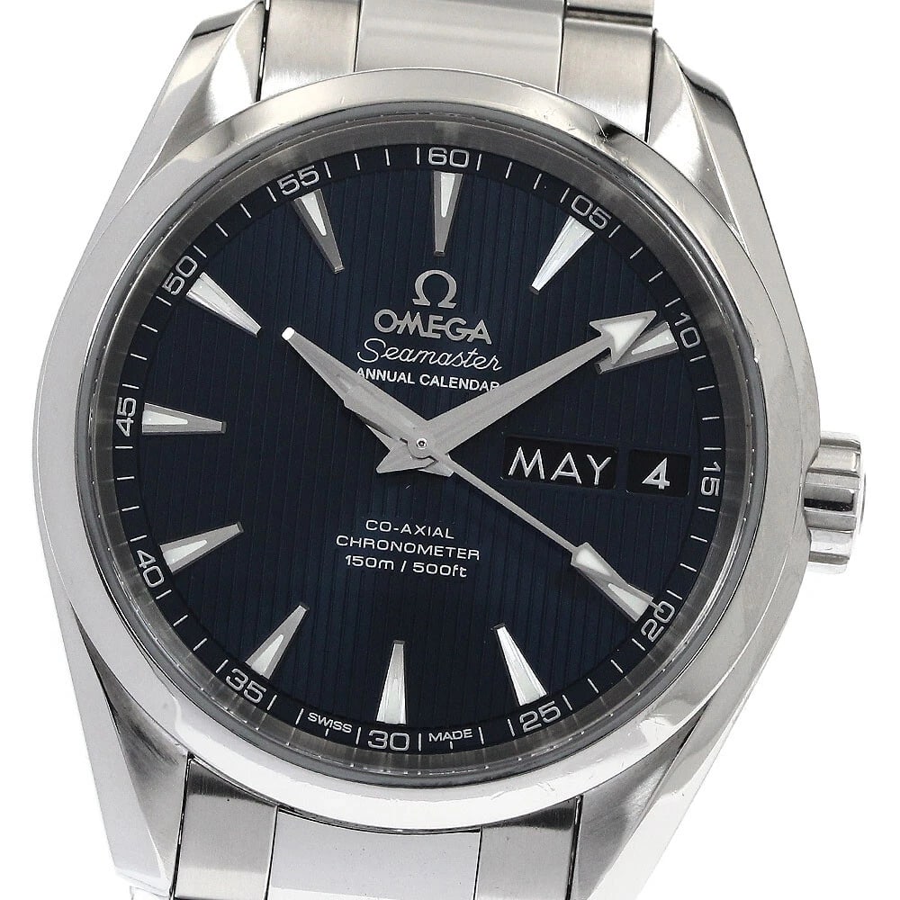 OMEGA SEAMASTER AQUA TERRA WATCH: OMEGA Seamaster Aqua Terra Watch Brand: OMEGA Type: Wristwatch Material: Band Material Stainless Steel, Case Material Stainless Steel Color: Band Color Silver, Dial Color Navy, Case Color