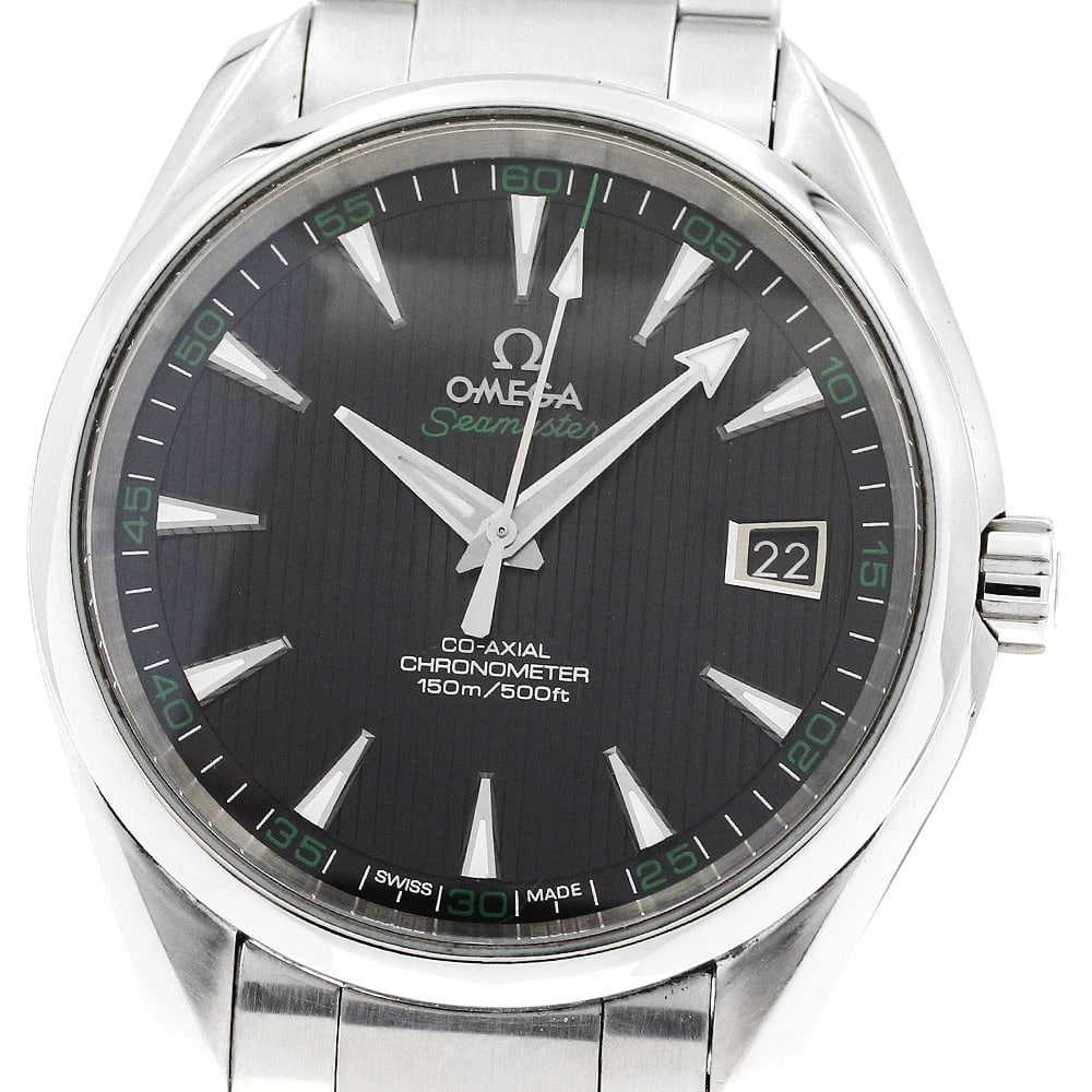 OMEGA SEAMASTER AQUA TERRA COAXIAL WATCH: OMEGA Seamaster Aqua Terra Coaxial Watch Brand: OMEGA Type: Wristwatch Material: Band Material Stainless Steel, Case Material Stainless Steel Color: Band Color Silver, Dial Color black, Case