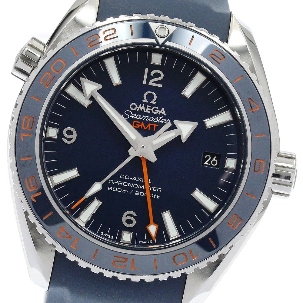 OMEGA SEAMASTER PLANET OCEAN WATCH: OMEGA Seamaster Planet Ocean Watch Brand: OMEGA Type: Wristwatch Material: Band Material rubber, Case Material Stainless Steel Color: Band Color Navy, Dial Color Navy, Case Color Silver Size: