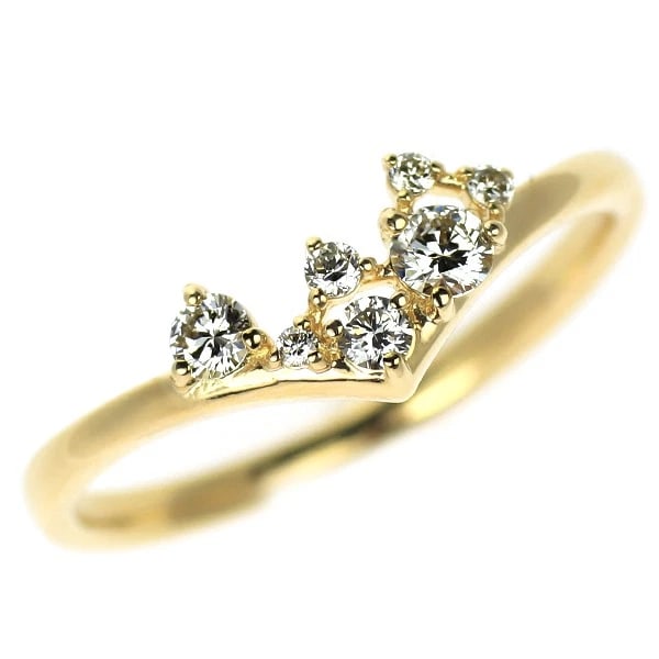 K18YG DIAMOND RING: K18YG diamond ring Brand: None Type: rings Material: K18YG Color: YG Size: 4.5 US Accessories: None Accessories Notice: When purchasing pre-owned goods, please refer to the photos of the