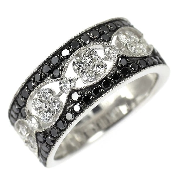 K18WG COLLARLESS/BLACK DIAMOND RING: K18WG Collarless/Black Diamond Ring Brand: None Type: rings Material: K18WG Color: WG Size: 6 US Accessories: None Accessories Notice: When purchasing pre-owned goods, please refer to the