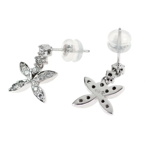 K18WG DIAMOND EARRING - 2