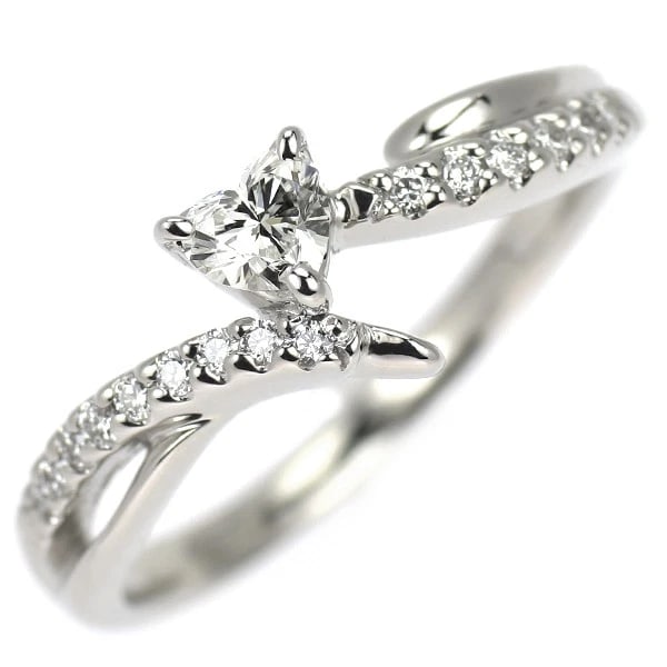 PT900 HEART SHAPE DIAMOND RING: Pt900 heart shape diamond ring Brand: None Type: Ring Material: Metal Purity 900 Metal Platinum Main Stone/Creation Natural Color: None Size: 4.75 - 5 US Accessories: None Accessories Notice: