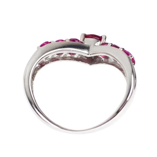 K18WG RUBY RING V-SHAPE - 2