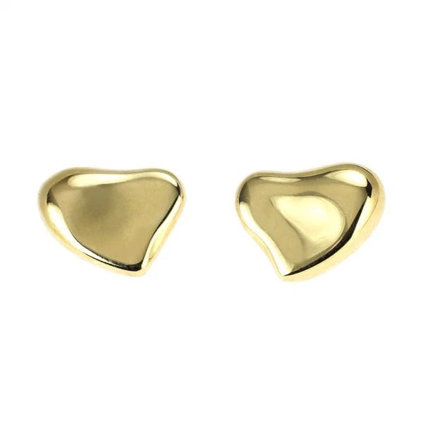 TIFFANY K18YG EARRING FULL HEART: Tiffany K18YG earring full heart Brand: Tiffany Type: piercing Material: Metal Purity K18 Metal Gold Main Stone/Creation None Color: None Size: Length/Width/Diameter7.4 Accessories: None