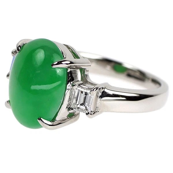 PT900 JADE DIAMOND RING - 2