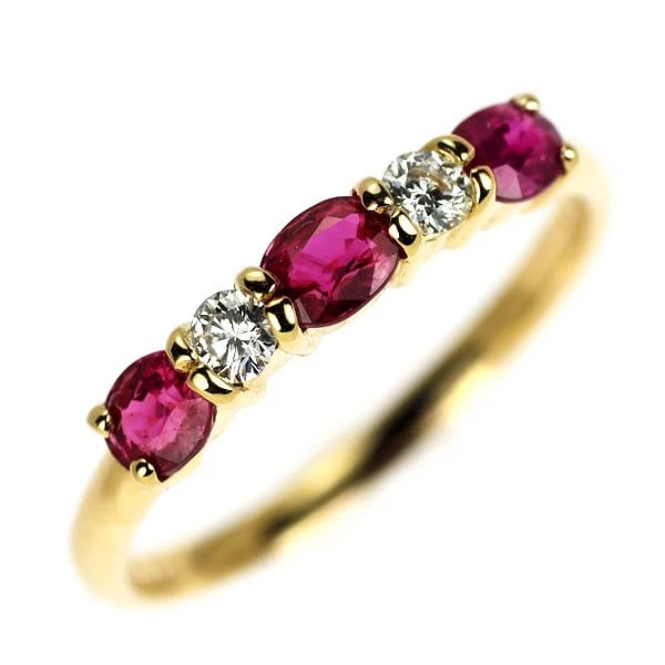 K18YG RUBY DIAMOND RING: K18YG ruby diamond ring Brand: None Type: Ring Material: Metal Purity None Metal K18YG Main Stone/Creation Ruby Color: None Size: 6 US Accessories: None Accessories Notice: When purchasing