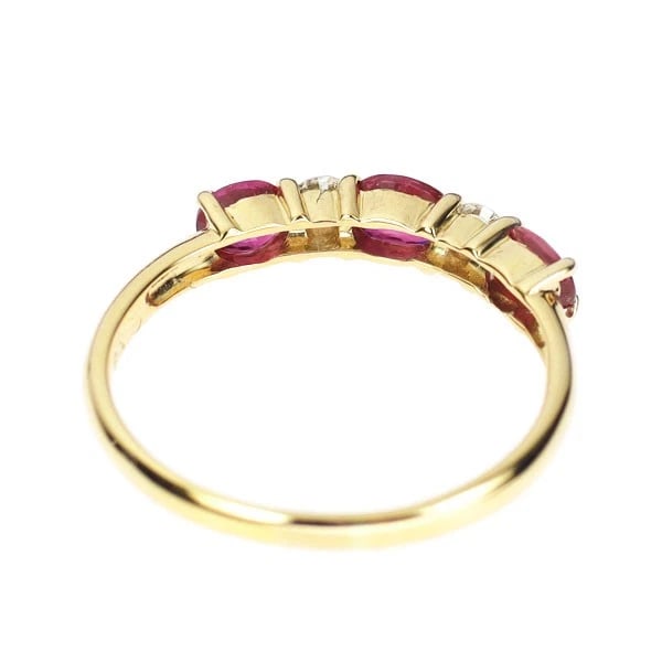 K18YG RUBY DIAMOND RING - 2