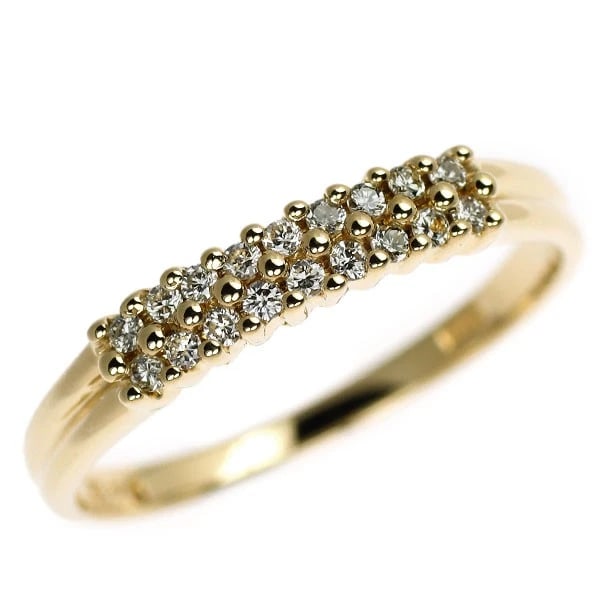 K18YG DIAMOND RING: K18YG diamond ring Brand: None Type: rings Material: K18YG Color: YG Size: 6.25 - 6.5 Accessories: None Accessories Notice: When purchasing pre-owned goods, please refer to the photos of the