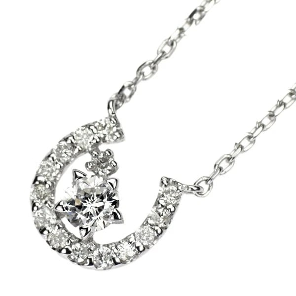 K18WG STAR CUT DIAMOND PENDANT NECKLACE: K18WG Star Cut Diamond Pendant Necklace Brand: None Type: Pendant Necklace Material: Metal Purity K18 Metal Gold Main Stone/Creation Natural Color: None Size: Necklace: Chain Length 39 