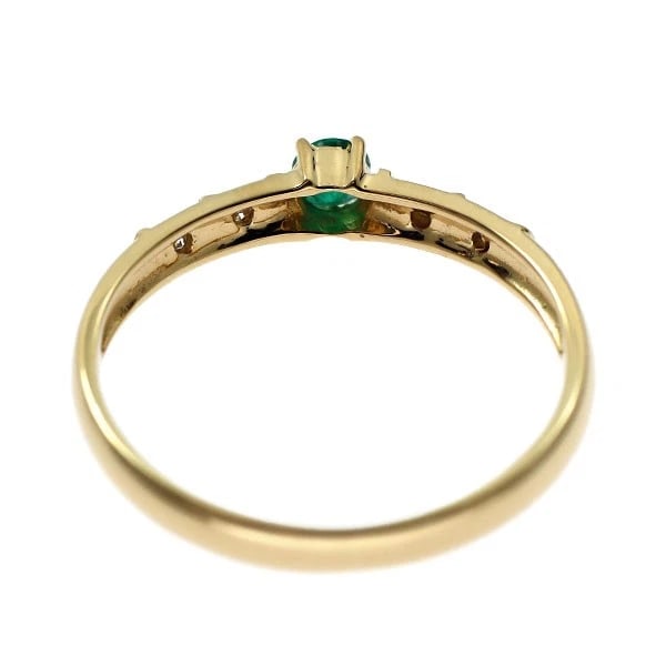 K18YG EMERALD DIAMOND RING - 2