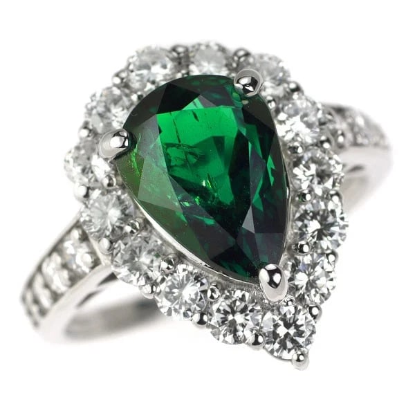 PT950 TSAVORITE DIAMOND RING (1 of 3)