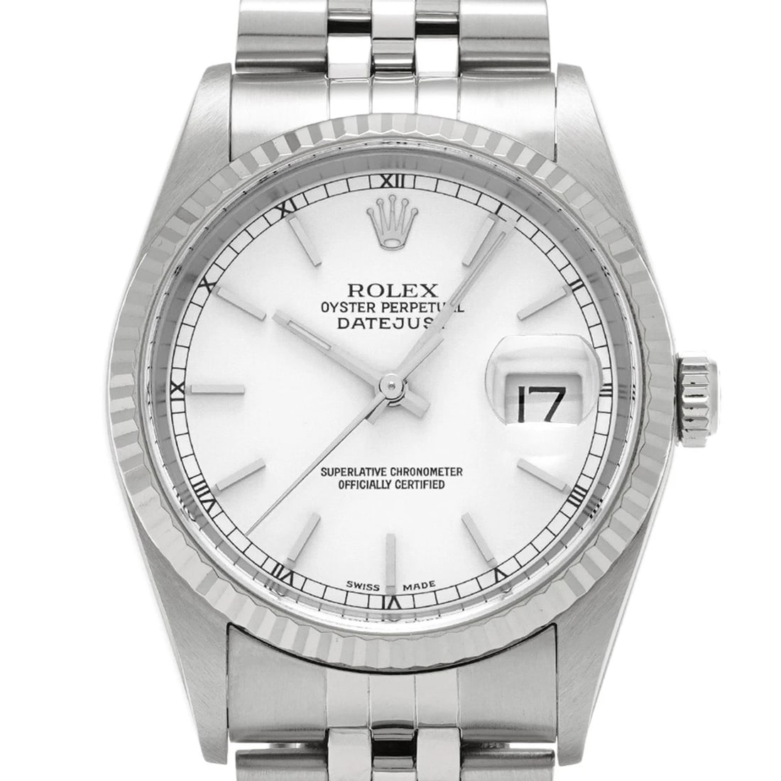 ROLEX DATEJUST WHITE WATCH - 4