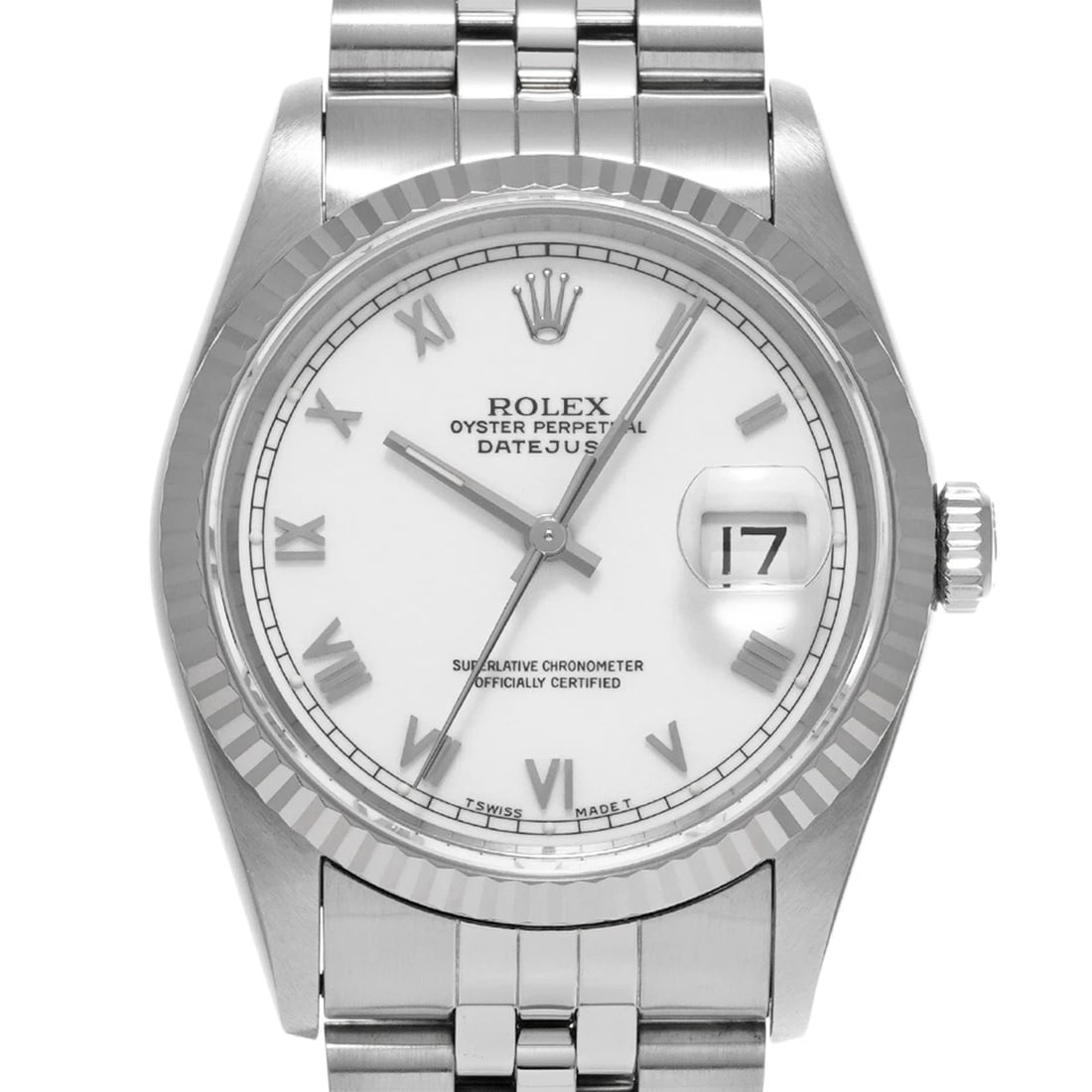 ROLEX DATEJUST WHITE WATCH - 4