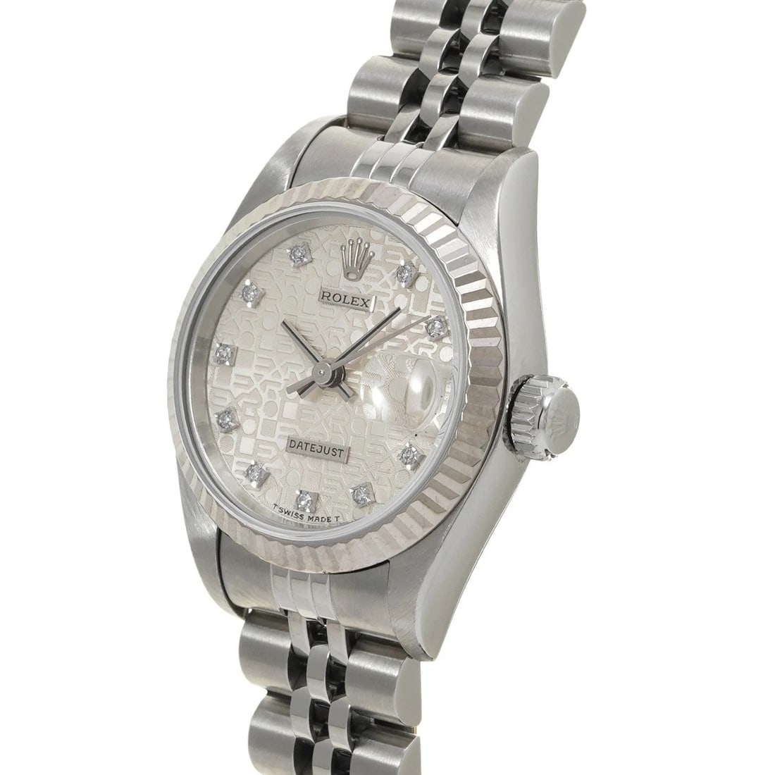 ROLEX DATEJUST SILVER COMPUTER DIAMOND WATCH - 2