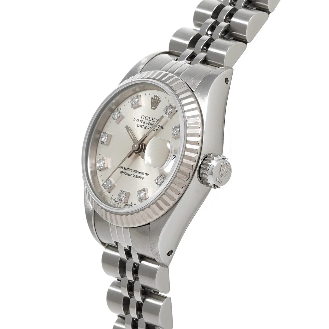 ROLEX DATEJUST SILVER COMPUTER DIAMOND WATCH - 2