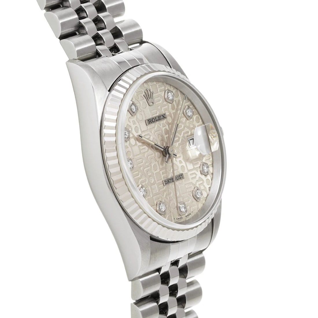 ROLEX DATEJUST SILVER COMPUTER DIAMOND WATCH - 3