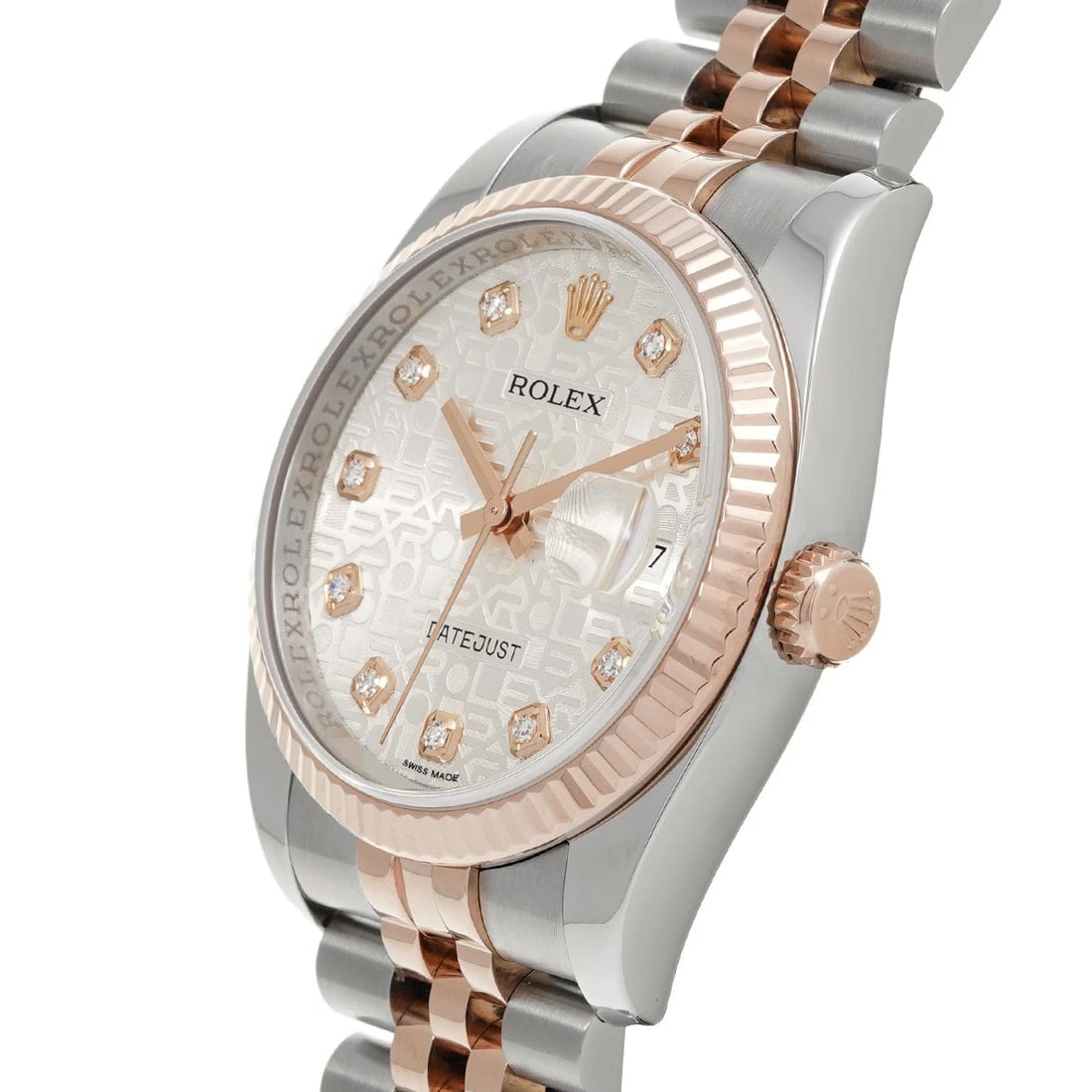 ROLEX DATEJUST SILVER COMPUTER DIAMOND WATCH - 2